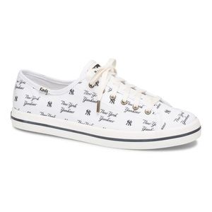 Women's New York Yankees Keds White Kickstart Repeat Logo Sneakers